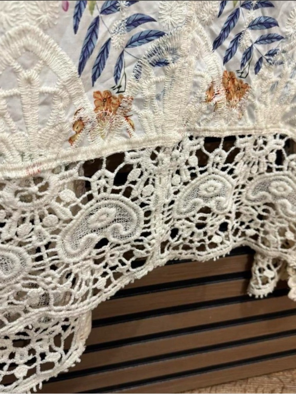 Floral Crochet Embroidered Kimono Cover-Up Cardigan - Picture 9 of 10